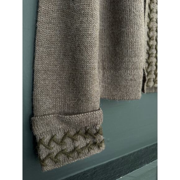 Vintage Peruvian Connection 100% Alpaca Earthy Taupe Cardigan Sweater Size Small - Picture 6 of 8